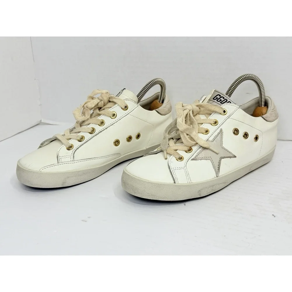 Golden Goose GGDB Superstar Private Ed White Gold Star US 9 EU 39 Low Leather